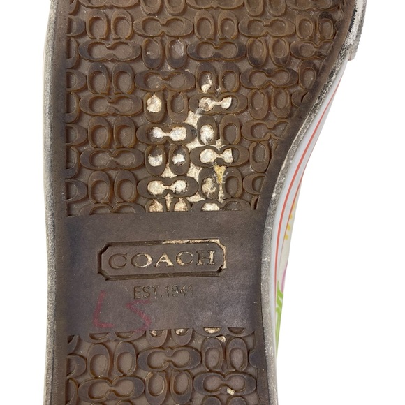 Coach Bonney White orange High-Top Sneakers with Multicolor Logo Print - Picture 9 of 9